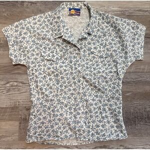 Vtg Cricket by the Creek Shirt Floral Button Up Western Cowboy Prarie Sz Small